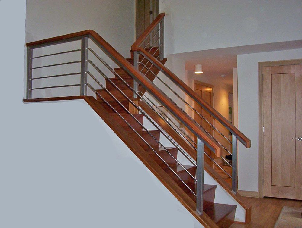 stair steel railing handrail interior stainless modern railings stairs cherry rail mcclurgteam uses clean both create